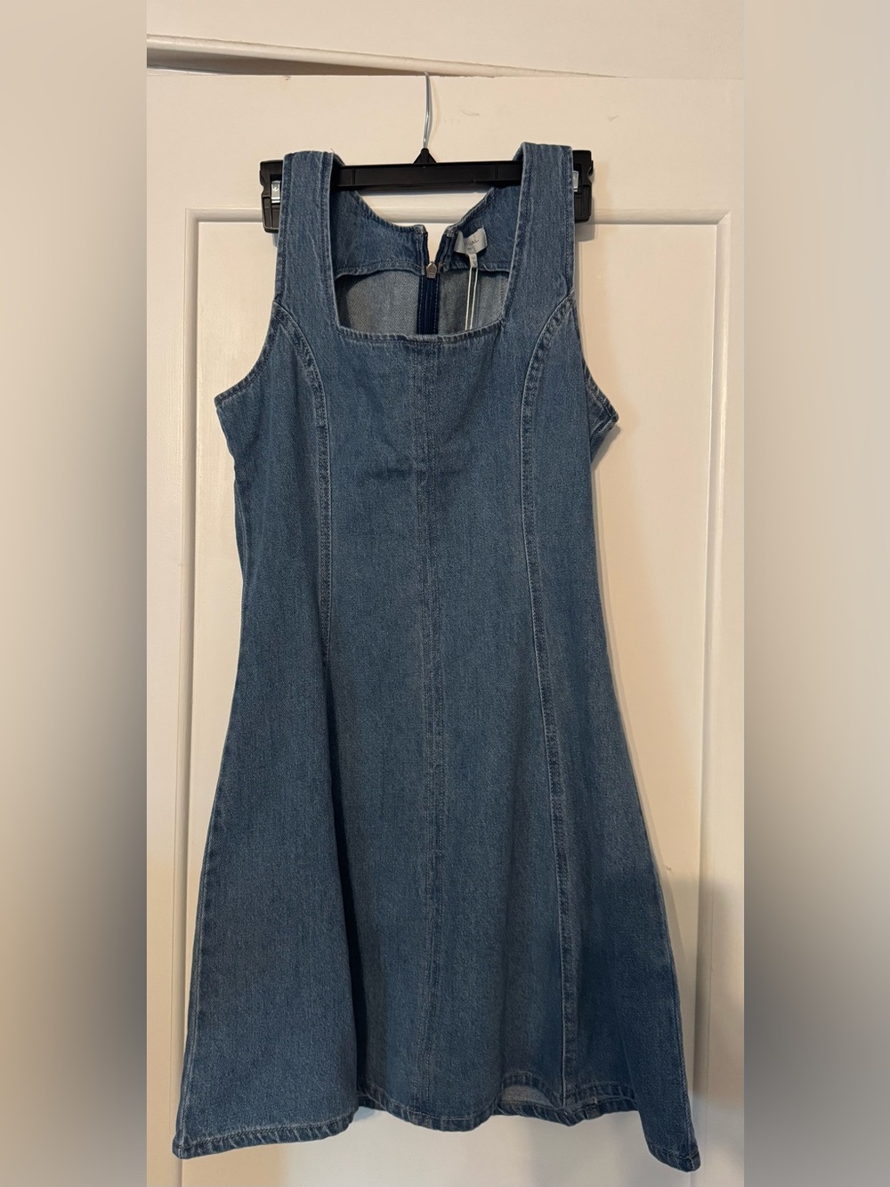 Habitual Denim Square Neck Flare Dress